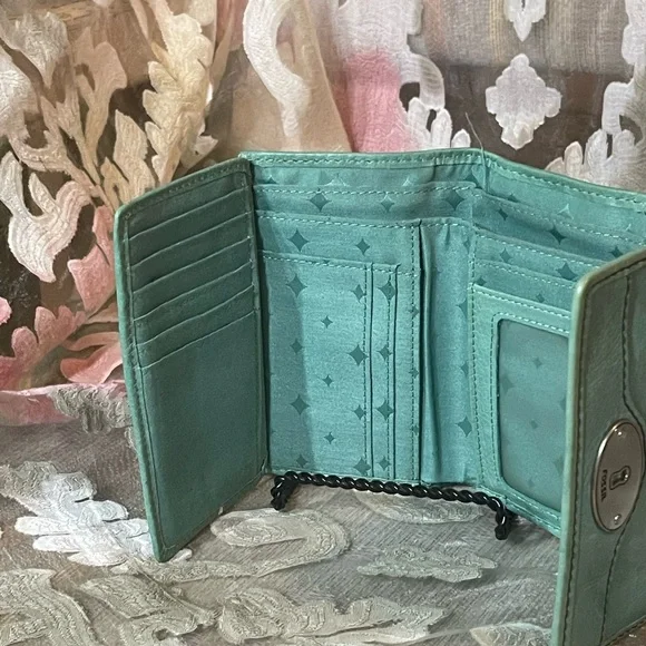 Fossil women’s trifold wallet Teal green - Picture 4 of 6